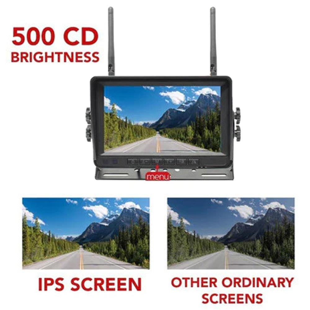 Wireless Backup Camera System With 7" LCD & 1-4 Cameras