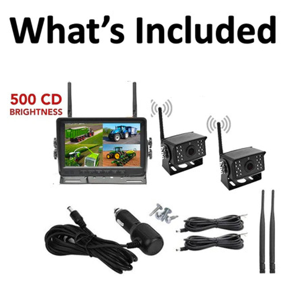 Wireless Backup Camera System With 7" LCD & 2-4 Cameras