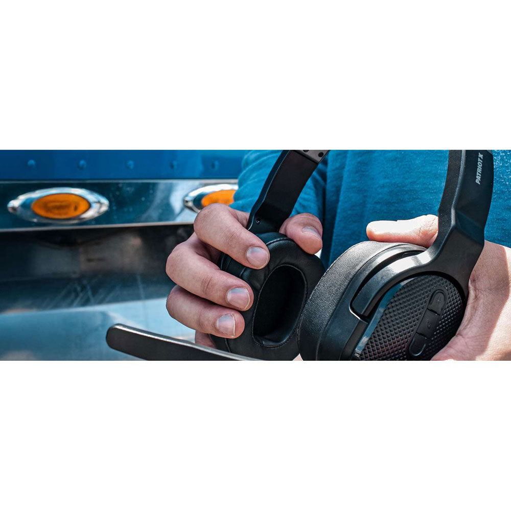 PATRIOTX Convertible Bluetooth Over the Head Headset! Single or Dual Ear Stereo Noise Canceling Headset 200ft+ Range