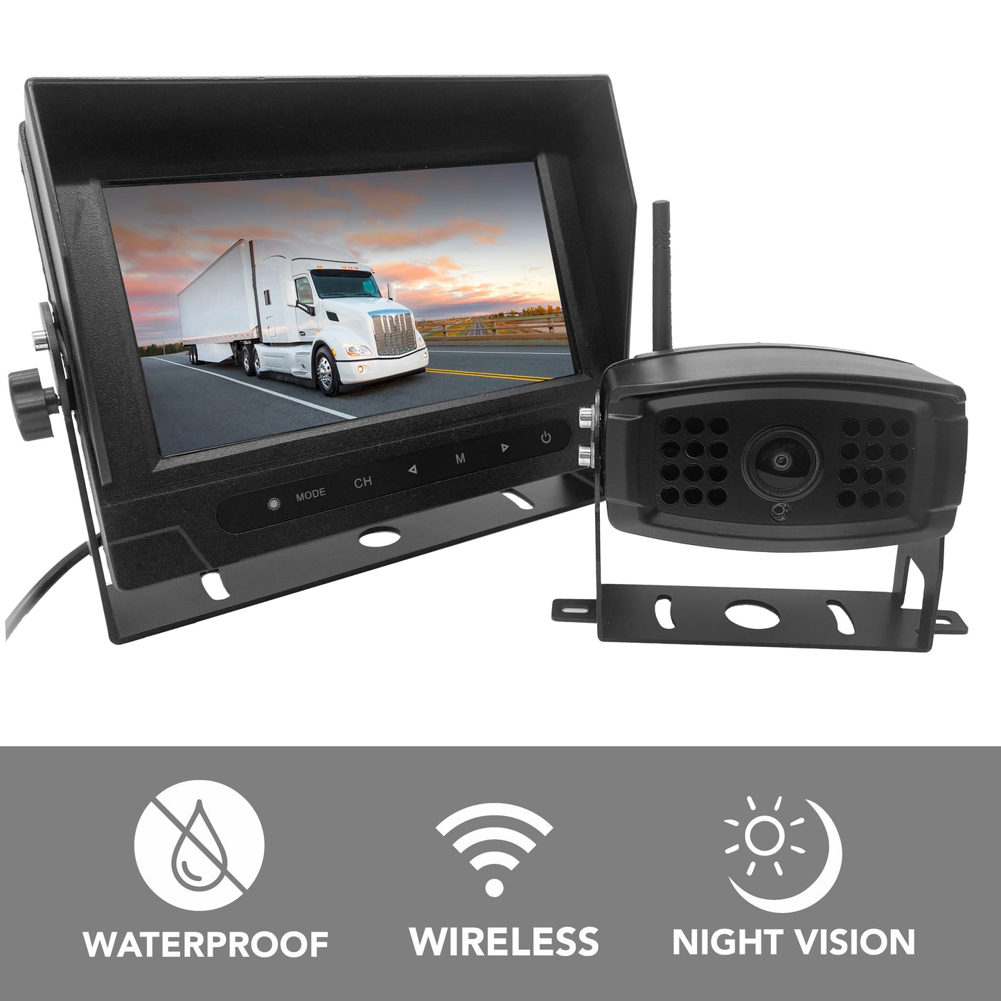 EagleEye Waterproof Wireless Backup Camera System With 7" LCD