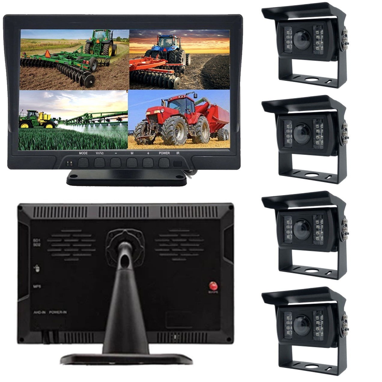 Agri-Farming WIRED DVR Camera System with 10" LCD Up to 4 Cameras