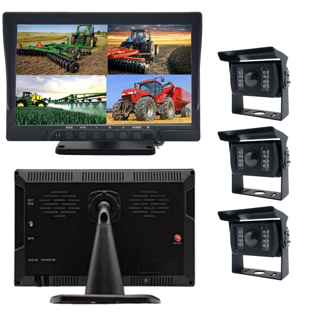 Agri-Farming WIRED DVR Camera System with 10" LCD Up to 4 Cameras