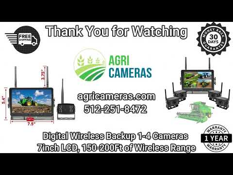 Agri Cam System! 2-4 Cam Wireless Backup Cam with 7inch LCD. HD Cams, Up to 4 Cams, Wireless Range 200' Plus